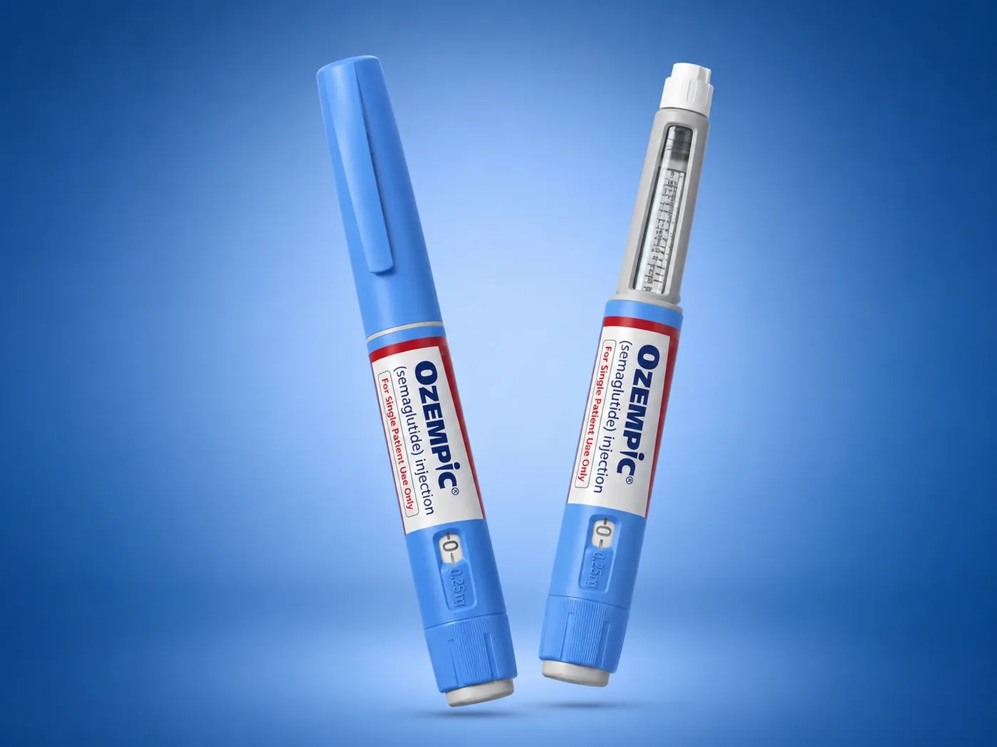 Two Ozempic (semaglutide) injection pens
