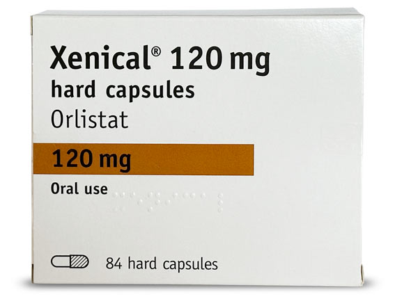 Xenical 120mg orlistat capsule box, weight loss medication, DHA Lahore